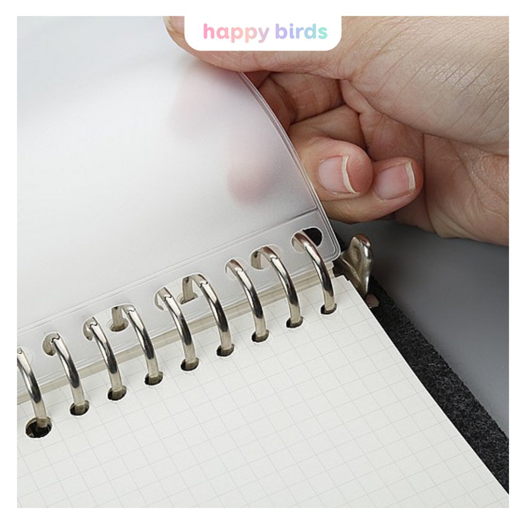 Túi đựng bút zip gắn sổ còng A5 B5 đựng bút đồ dùng văn phòng phẩm cá nhân HappyBirds