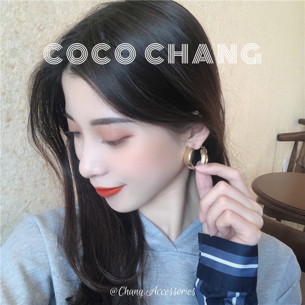 Khuyên tai tròn thời trang bản to phong cách Châu Âu Cocochang shop