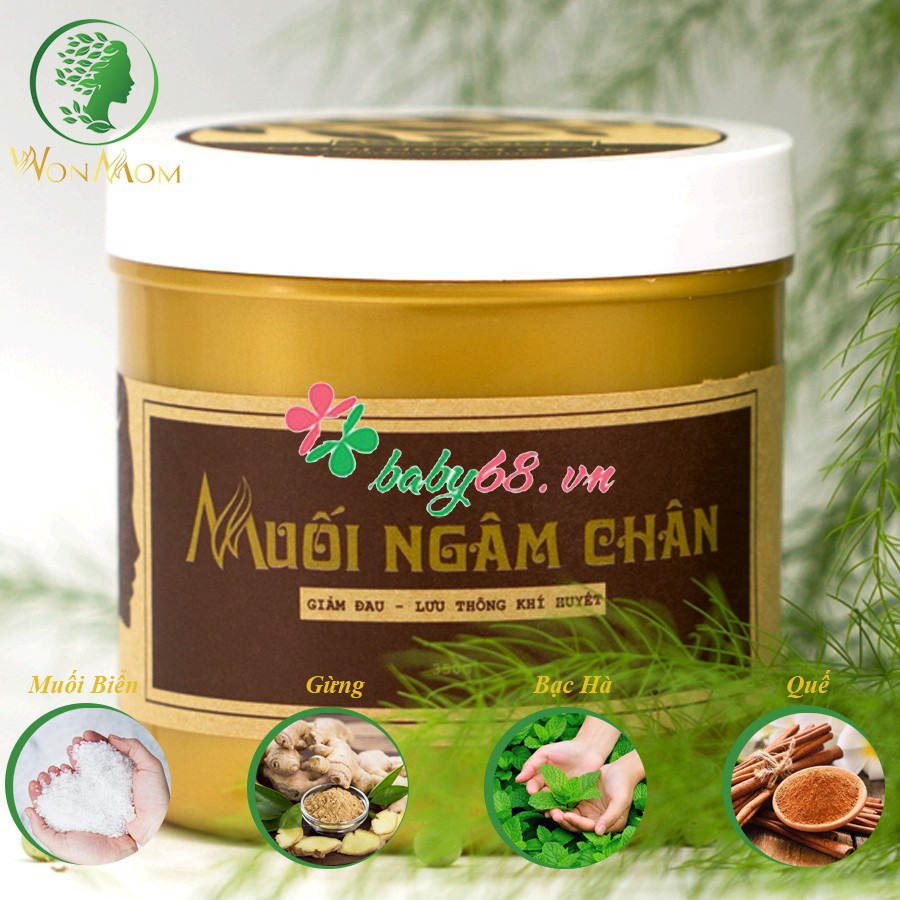 Muối Ngâm Chân Thảo Dược Giảm Đau Nhức, An Thần Dễ Ngủ Wonmom 350g