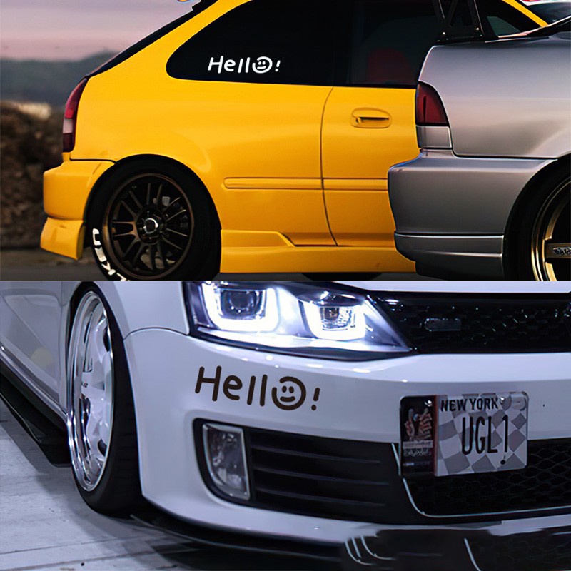 A551. hello Smile Phản Quang Chống Thấm Nước Trang Trí Xe Hơi