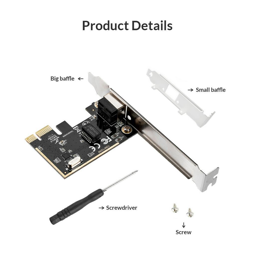 Card Mạng ORICO Mở Rộng 10 / 100M 1 Cổng PCI Express Cho Windows Mac OS10.x Linux 2