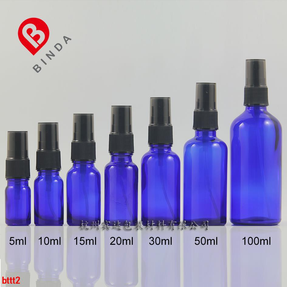 Bình Xịt Nước Thủy Tinh Màu Xanh Dương 5 / 10 / 15 / 20 / 30 / 50 / 100ml