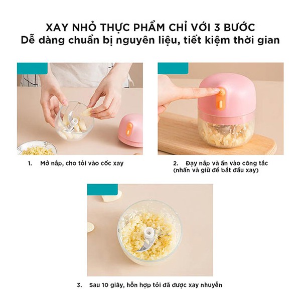 ❤Dễ thương - Chính hãng❤ Máy xay tỏi ớt đa năng Remax RL-LF32 dung tích 250ml - Bảo hành 6 tháng