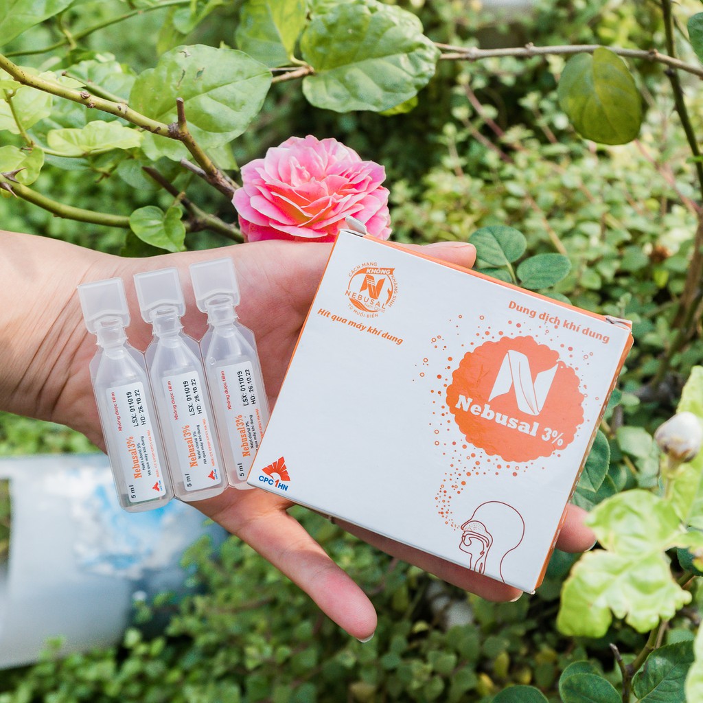 DUNG DỊCH KHÍ DUNG LÀM SẠCH ĐƯỜNG THỞ MŨI, HỌNG, LỎNG DỊCH TIẾT NEBUSAL 3% CPC1HN 1 VỈ 5 ỐNG 5ML