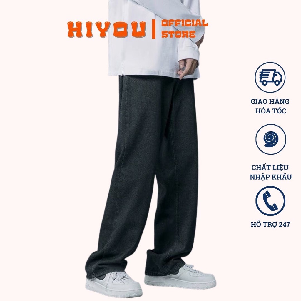 Quần jean nam nữ ống suông ruộng màu đen cực kỳ các tính, chất jeans dày dặn mềm mại tại cảm giác thoải mái khi mặc