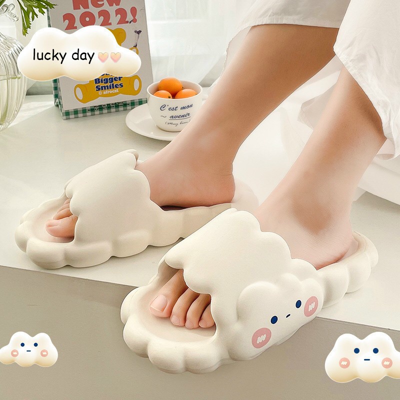 Dép lê nữ  , dép bánh mỳ quai ngang nữ hình mây xinh nhẹ mềm cực êm 101