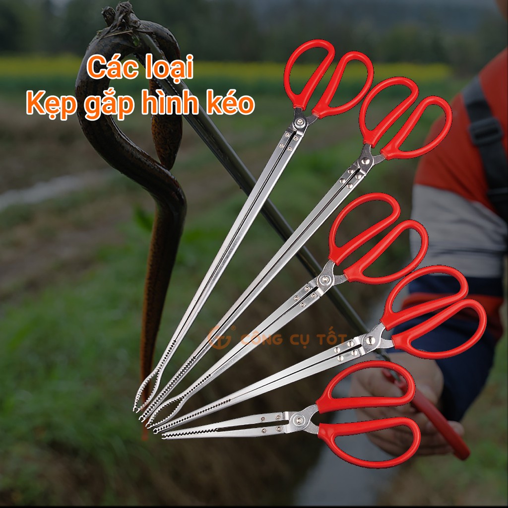 Kẹp gắp rác, kẹp gắp dài đa năng hình kéo - Kẹp Bắt Lươn, Bắt Rắn, Hải Sản, Cua Ghẹ, Tôm Hùm chuyên dụng nhiều kích cỡ