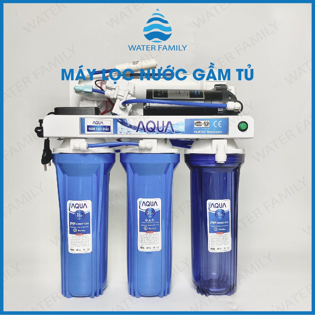 Máy lọc nước RO không vỏ tủ AQUA 8, 9, 10 cấp lọc , máy lọc nước RO lắp gầm bếp chính hãng AQUA, Máy lọc nước không tủ