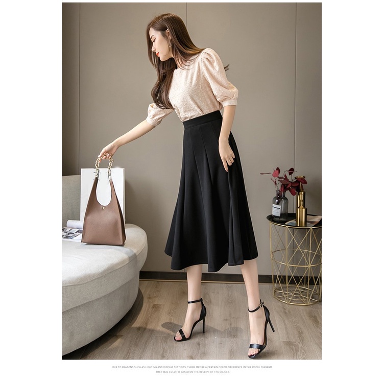Chân váy midi dáng dài trẻ trung phong cách công sở Hàn Quốc sang chảnh d68cm