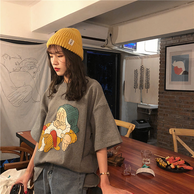 Áo Thun Nữ Tay Ngắn Dáng Rộng Phong Cách Hàn Quốc