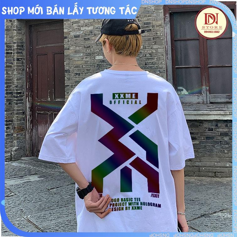 Áo thun phản quang 7 màu XX ME, tay lỡ phông nam nữ from rộng unisex ,basic chất cotton
