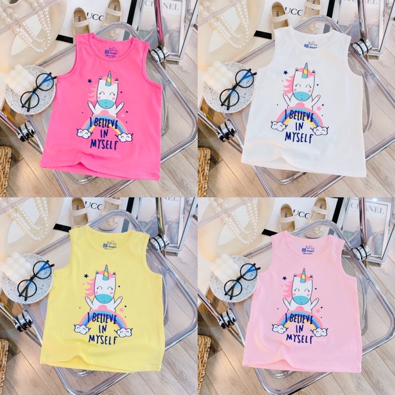 Áo ba lỗ cho bé gái thương hiệu Bb angle chất liệu cotton mềm mát cho bé/ Áo sát bách chất liệu cotton bé gái