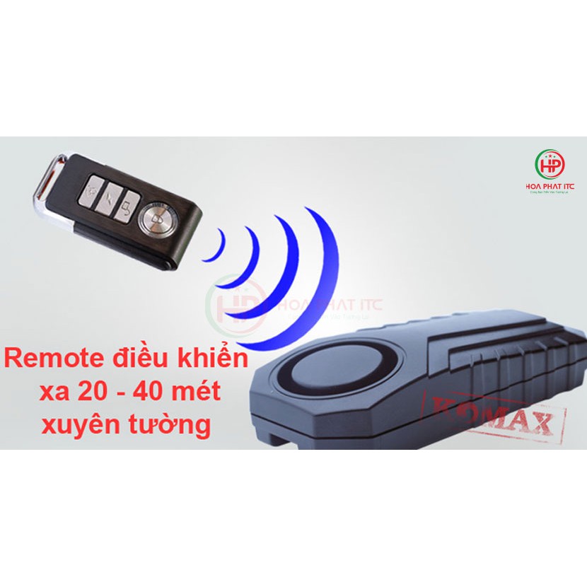 [MÃ GIẢM GÁ ĐẾN 10K] Thiết bị chống trộm cảm biến rung kèm remote Komax KM-R16A - Báo trộm cảm biến rung