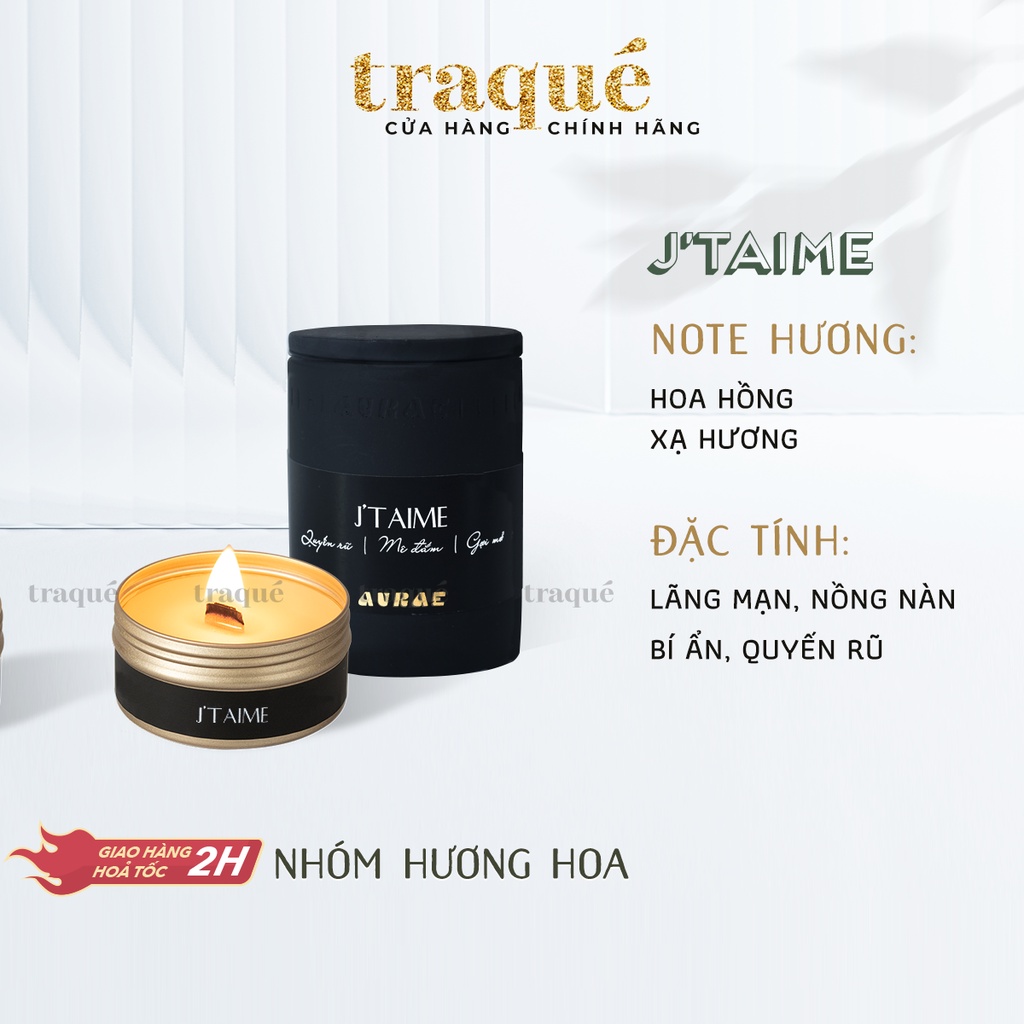 [J'taime - Có thể refill - quà tặng kèm khi mua size 150g] Nến thơm tinh dầu Aurae - dòng Signature - SX tại VN