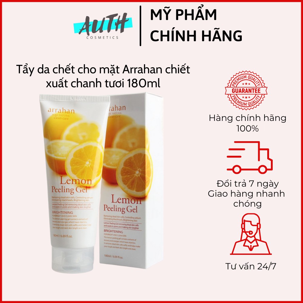 Tẩy da chết Arrahan tinh chất chanh tươi 180ml Auth Hàn Quốc