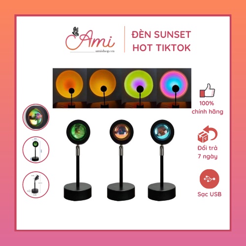 Đèn Sunset Rose - Đèn Led 4 màu - Đèn Led trang trí, sống ảo hot nhất hiện nay