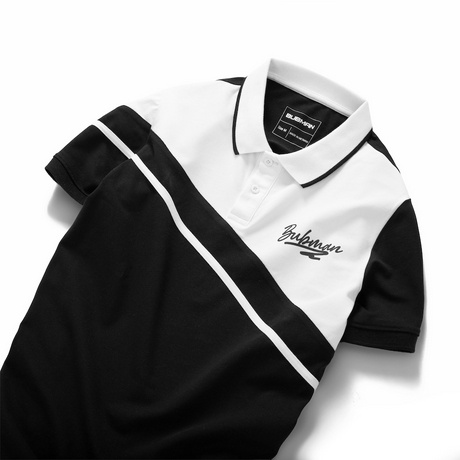 Áo Thun polo Nam Tay Ngắn KSM Store có cổ vải Cotton dày mịn Rẻ Đẹp Đen Phối Trắng PL719