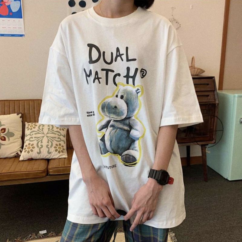 Áo thun tay lỡ Unisex gấu DUAL MATCH