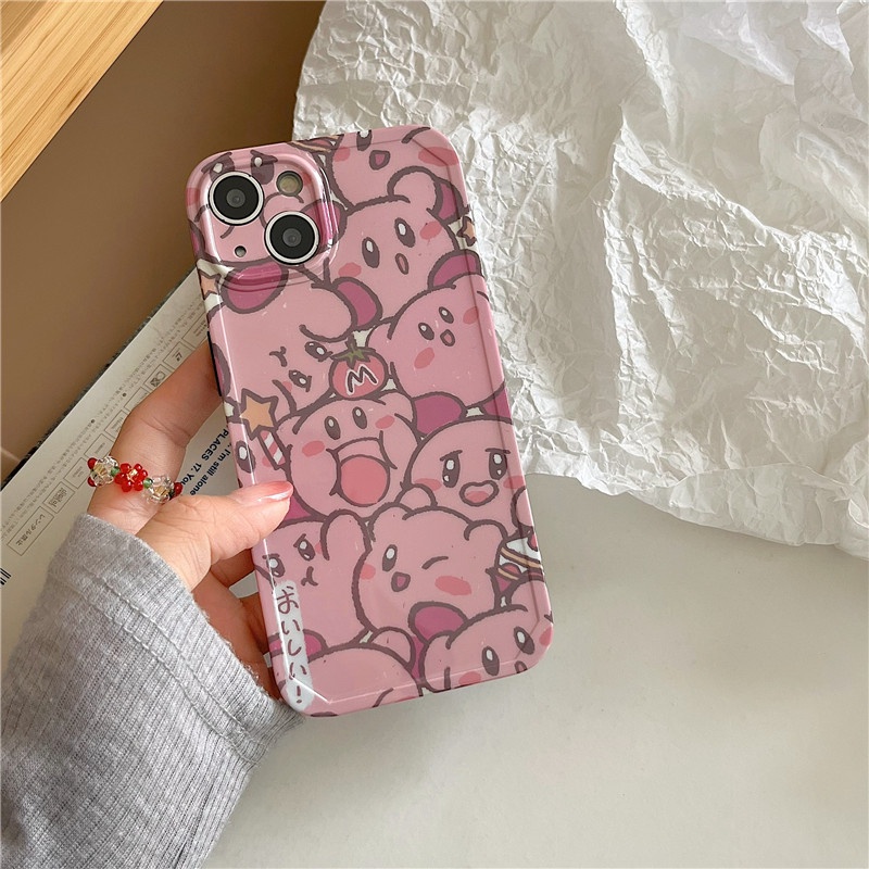 Ốp Điện Thoại IMD Mềm Họa Tiết Hoạt Hình Kirby Màu Hồng Cho IPhone13 12 11 Pro MAX X/XS XR XSMAX 7P/8P