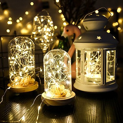 [ Sài Pin ] Dây đèn led đom đóm 3 mét 30 bóng màu VÀNG / đủ màu, Dây led Fairy Light trang trí nhà cửa