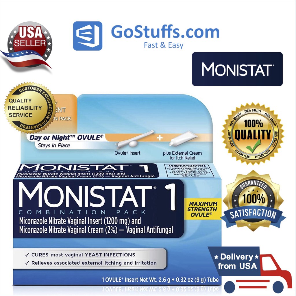 Monistat 1-Day Kem bôi giảm ngứa, giảm viêm nhiễm, diệt nấm vùng kín trong 1 ngày - 9gam