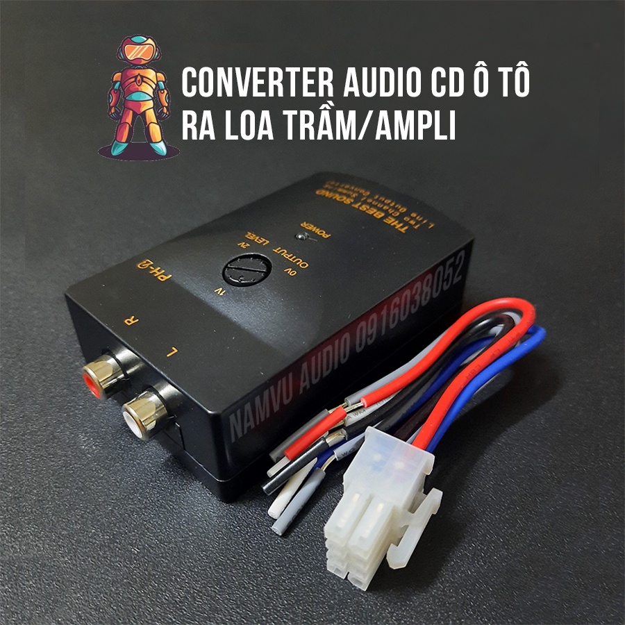 Mạch chuyển âm - Converter từ CD ô tô ra âm ly rời, Loa vi tính hoặc Loa siêu trầm