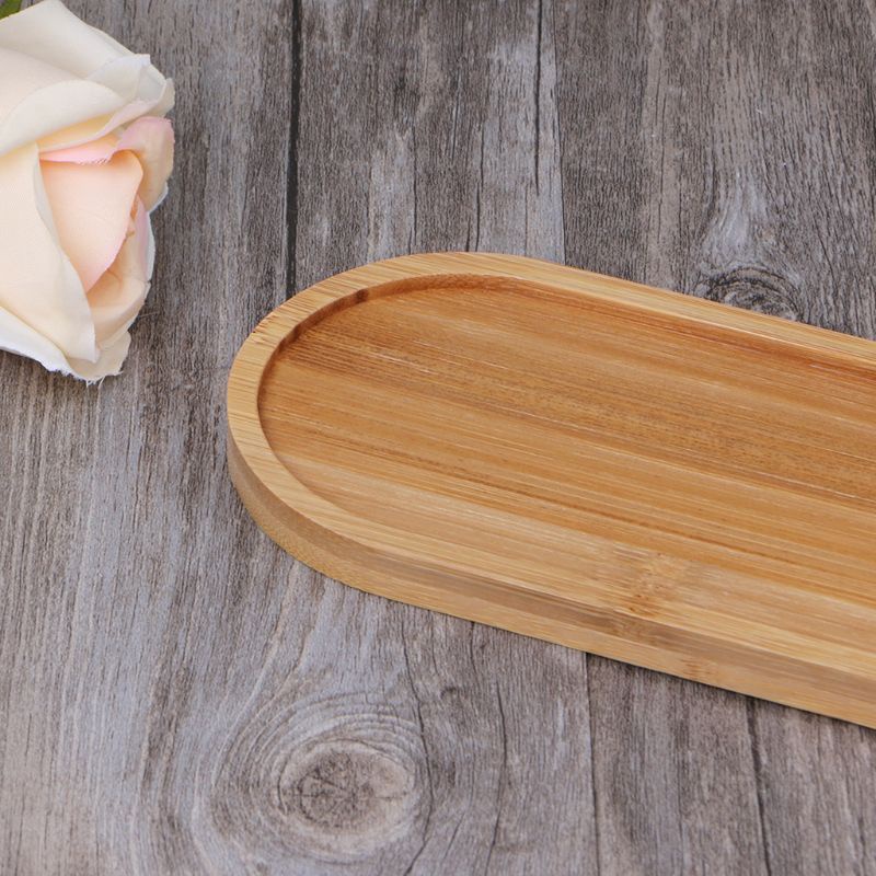 Khay Gỗ Tre Hình Oval Mini Dùng Trồng Cây Cảnh Tiện Dụng