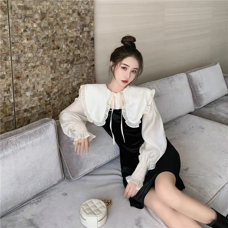 Đầm nhung tiểu thư ( Hàng sẵn)