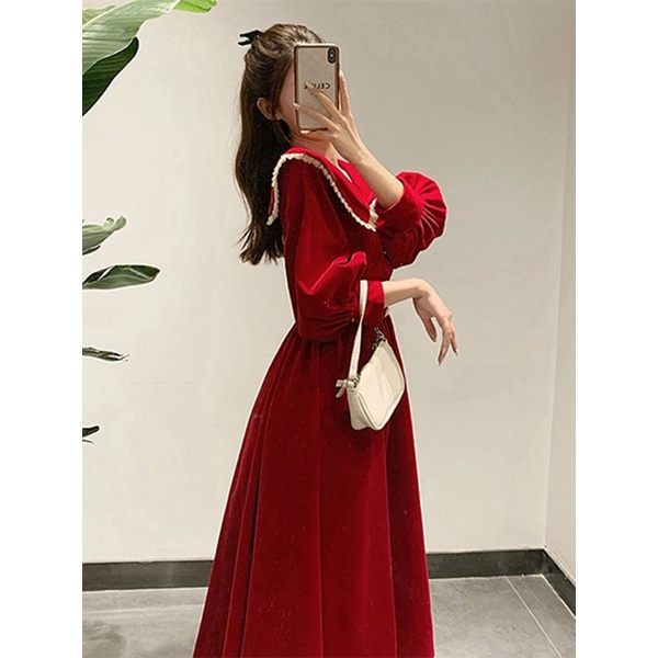 Váy nữ cổ v thiết kế tay phồng dáng dài, Đầm thời trang công sở cao cấp dự tiệc sang trọng V108 | BigBuy360 - bigbuy360.vn