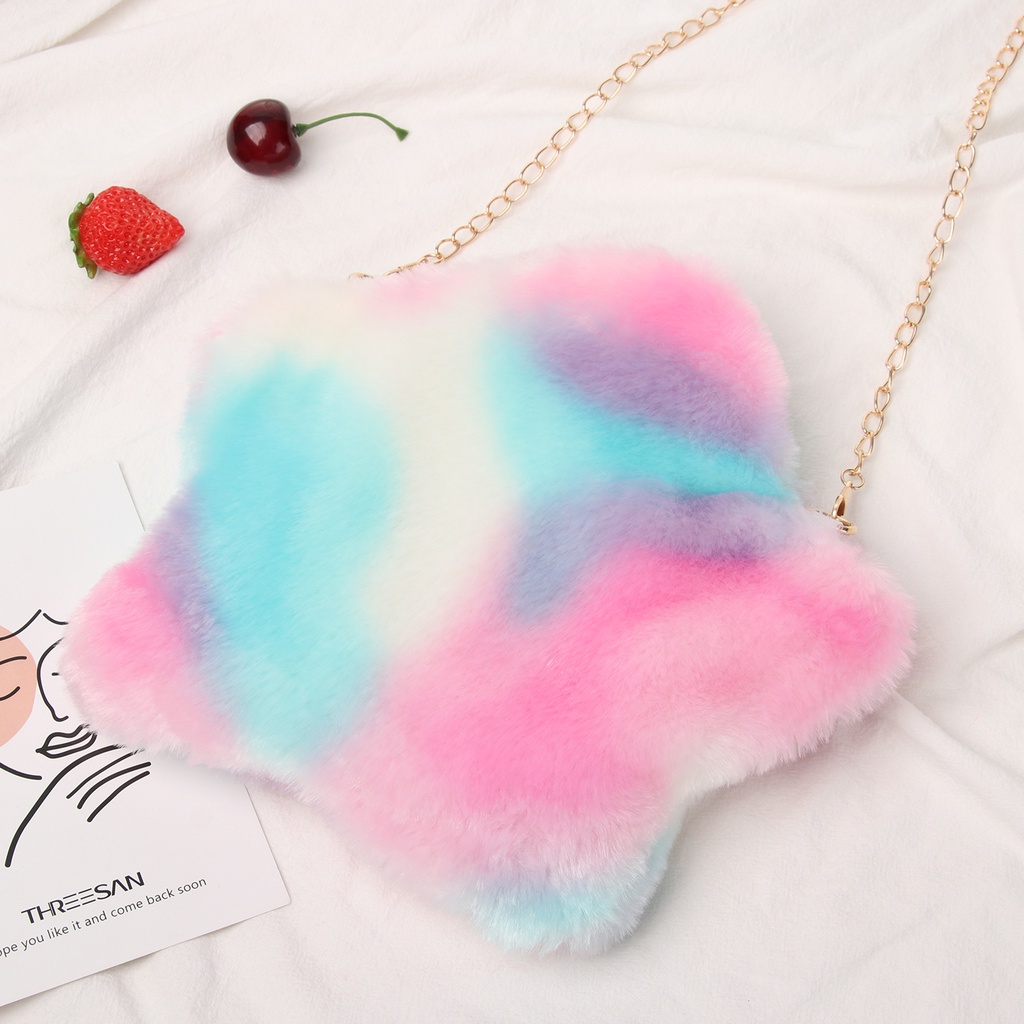 Túi Đeo Chéo Hình Ngôi Sao Vải Lông Xinh Xắn Xắn Thời Trang Cho Nữ