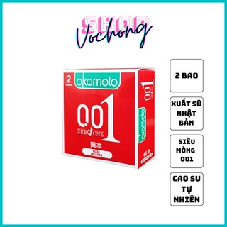 Hộp 2 bao cao su Okamoto 0.01 siêu mỏng nhất thế giới