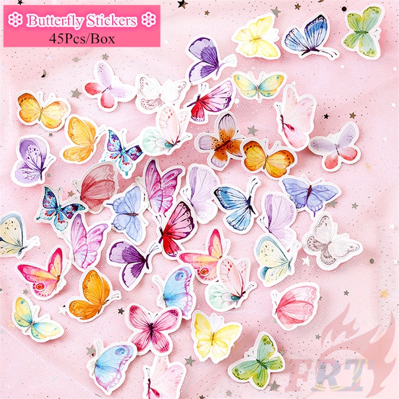 ❉ Colorful Butterfly Sealing Stickers ❉ 45Pcs/Box DIY Fashion Diary Scrapbooking Decals Stickers