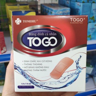 Hộp 102 miếng Băng dính cá nhân, băng y tế độ dính cao ToGo