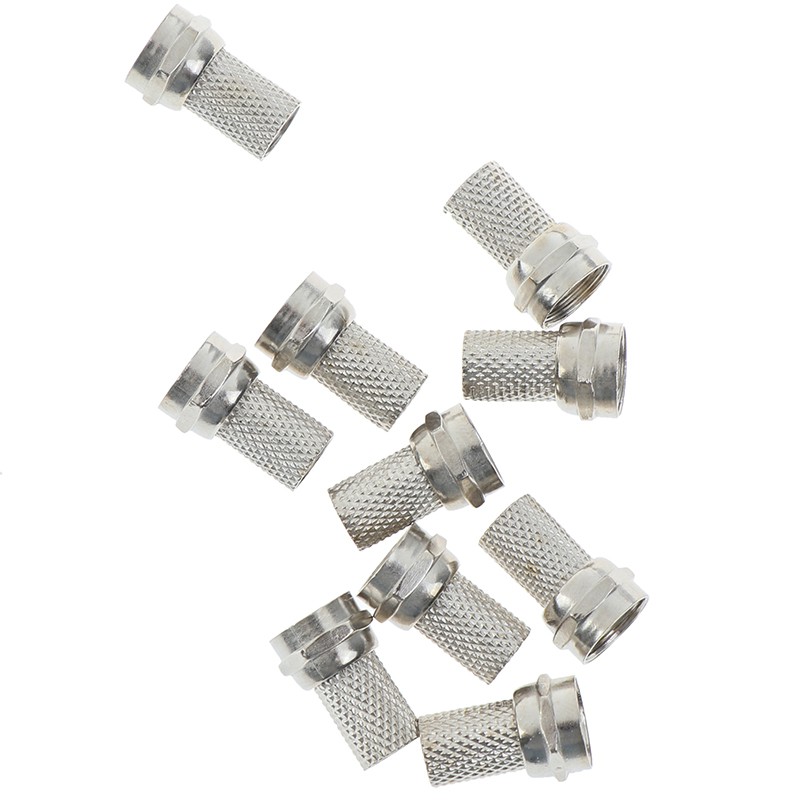 Bộ 10 đầu nối 75-5 F cho cáp đồng trục ăng ten vệ tinh TV RG6