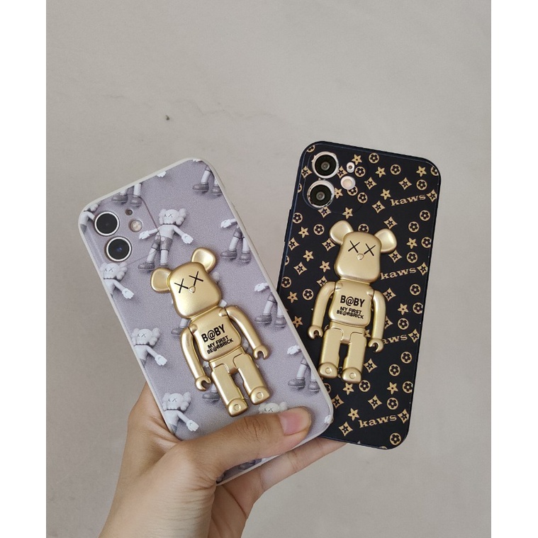 [ Giá đỡ be@rick ] Ốp iphone gấu be@rick độc đáo viền vuông bảo vệ camera ốp iphone 11/12/13/pro/promax/6/7/8/plus/x/xr