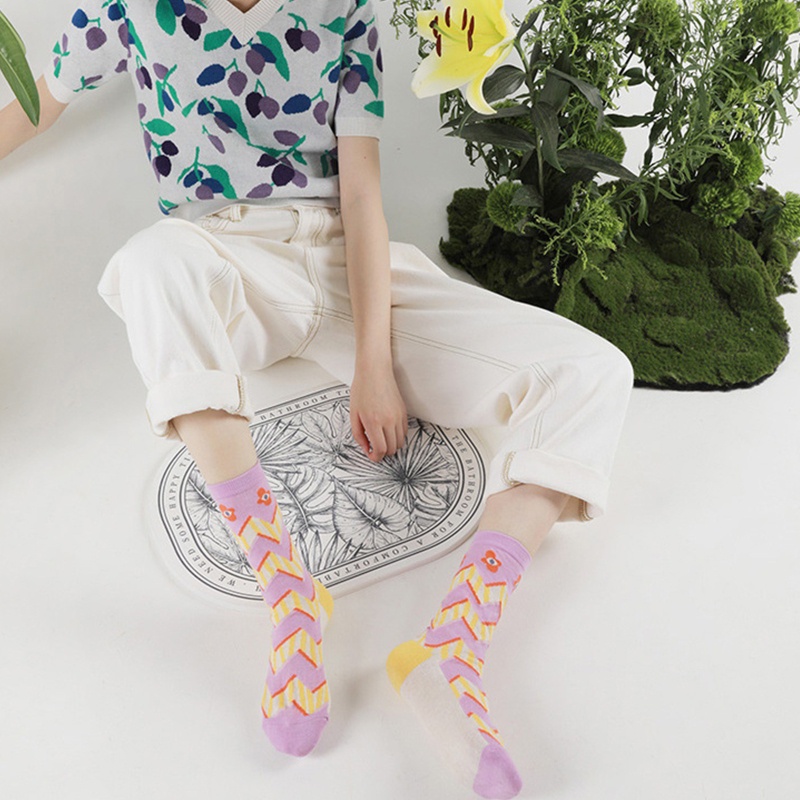 Tất Cotton In Hình Hoa Mắt 3D Vui Nhộn Thời Trang Cho Nữ Xixi