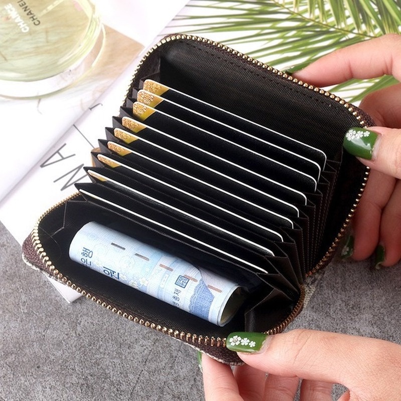 Ví Ngắn Đựng Tiền Xu / Thẻ Có Khóa Kéo In Họa Tiết Đơn Giản Xinh Xắn Ốp