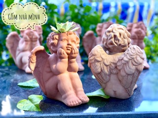 Chậu Thiên Thần suy tư đất nung