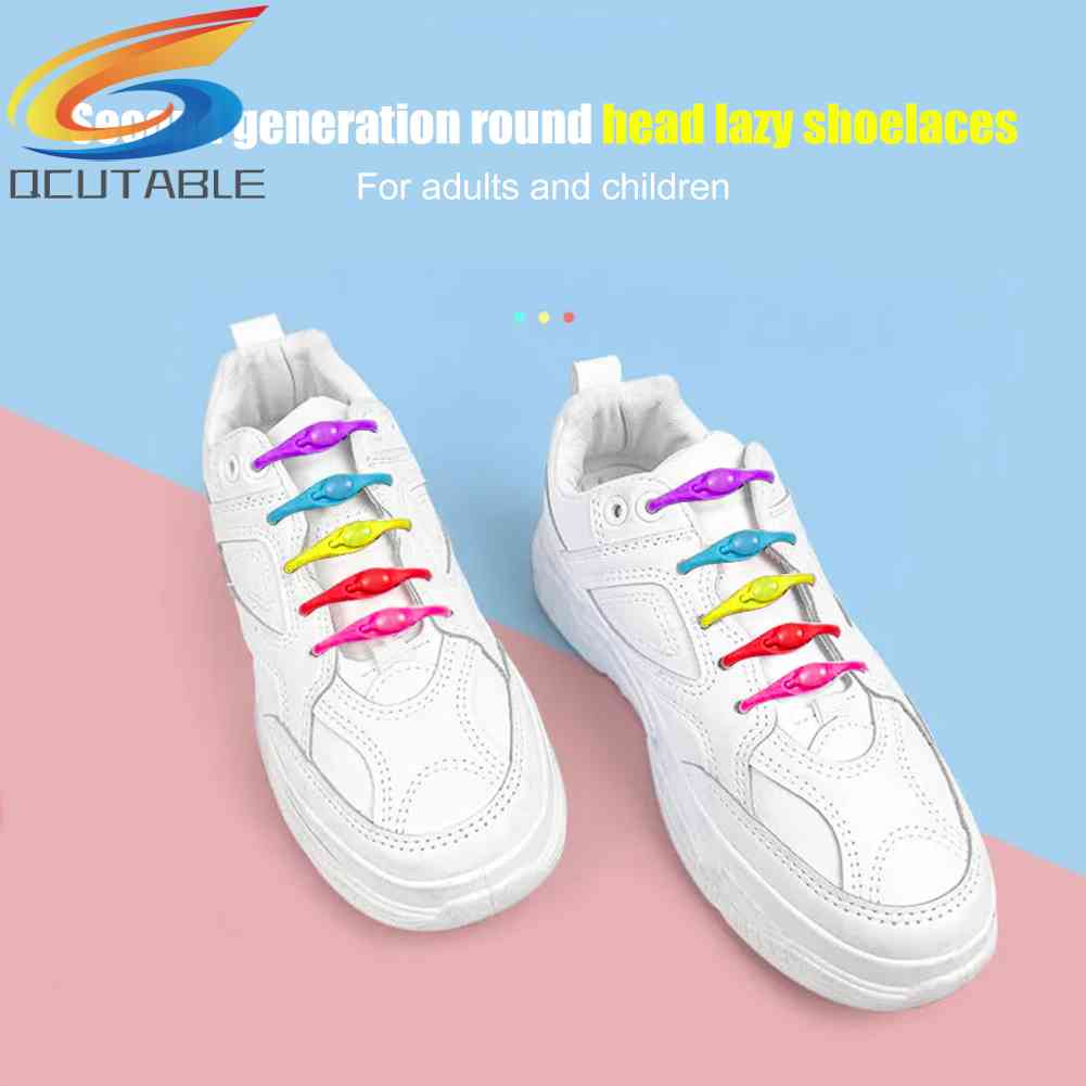 12 Dây Giày Thể Thao Bằng Silicone Co Dãn Không Cần Buộc