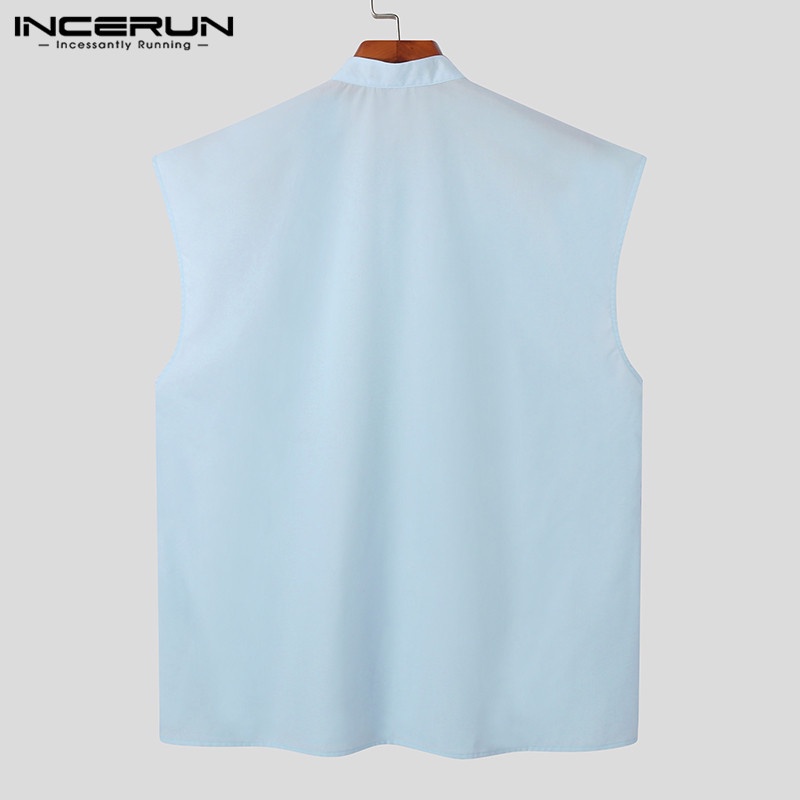INCERUN Áo Tank Top Sát Nách Màu Sắc Thanh Lịch Cho Nam