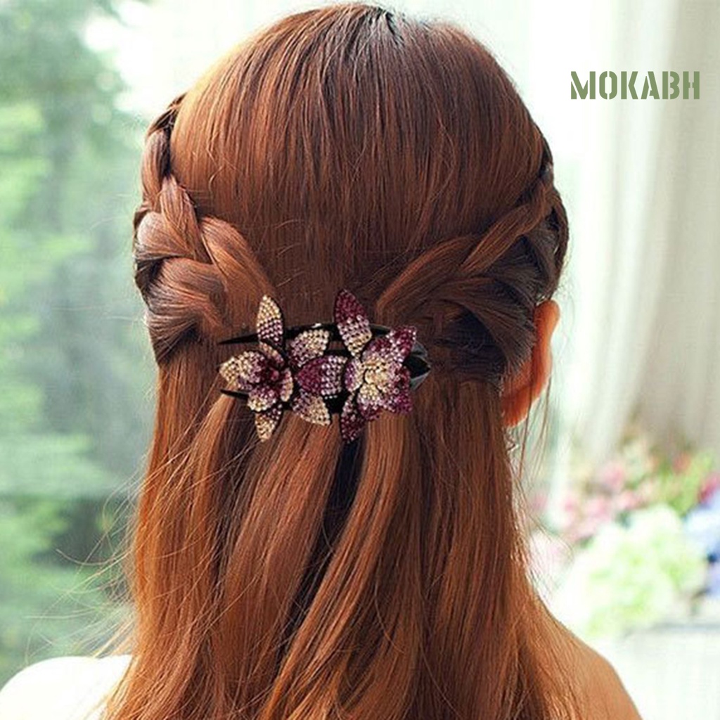 Kẹp Tóc Đính Đá Lấp Lánh Chống Trượt Tiện Dụng