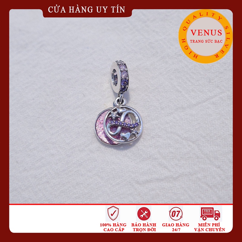 Charm treo vô cực tím - Bạc 925 cao cấp- Mã sản phẩm VENUSTVC