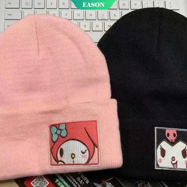 SANRIO Nón Len Giữ Ấm Mùa Đông In Hình Kuromi Dễ Thương Cho Cặp Đôi