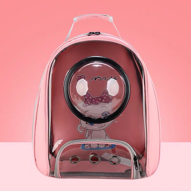 PVN288 - Balo phi hành gia silicol có kính cho chó mèo/ Túi vận chuyển thú cưng khi đi chơi xa, có kính dễ dàng quan sát