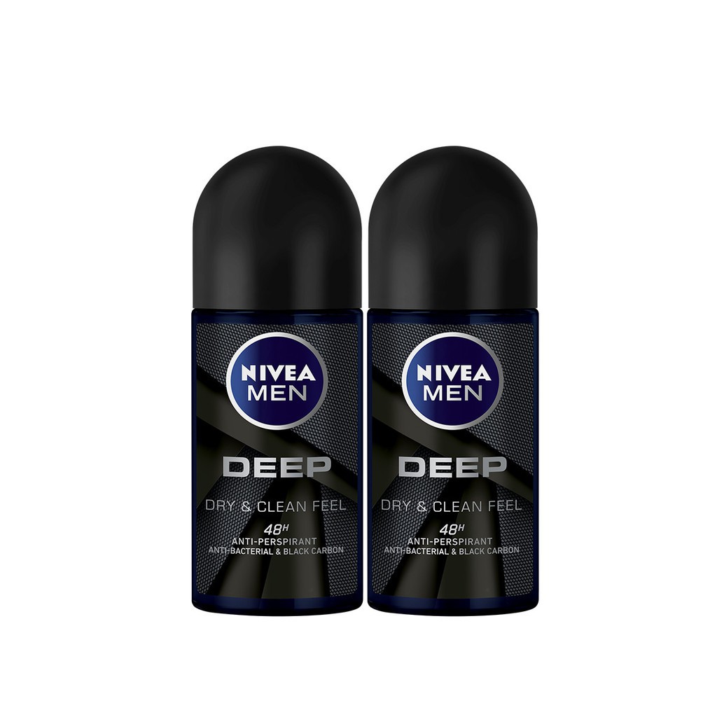 Lăn khử mùi than hoạt tính Nivea Men Deep Dry&amp;Clean Feel