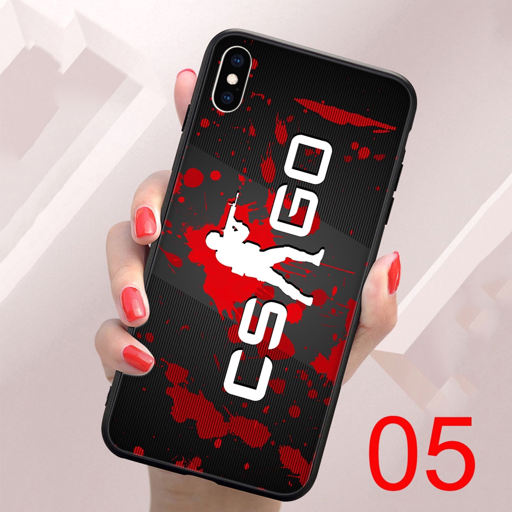 Ốp điện thoại silicon dẻo viền đen in hình game Counter-Strike CSGO cho iPhone 6 6s 7 8 Plus X XS Max XR 5 5S SE