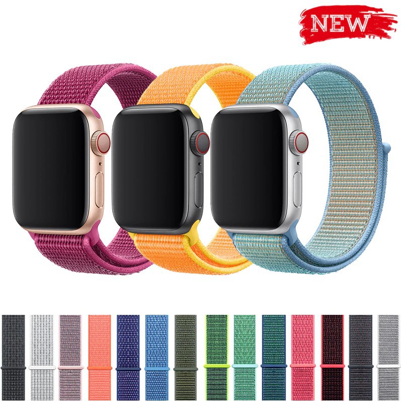 [Mới ra mắt 2021] Dây đeo Apple Watch chất liệu Nylon cao cấp ôm tay cho Series 5/4/3/2/1 kích thước 38 40 42 44