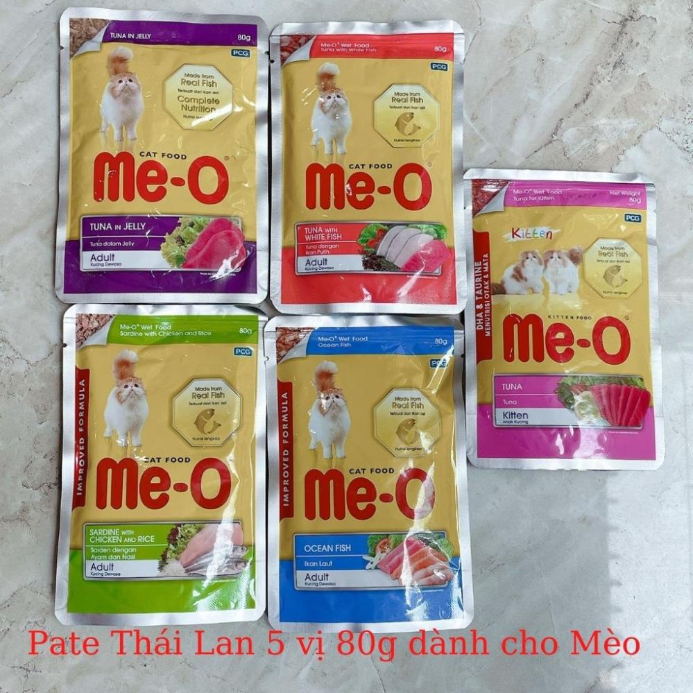 Pate mèo Me-O 80g hàng nhập khẩu Thái Lan đủ vị