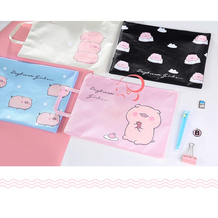 Dễ Thương Túi Đựng Tài Liệu Khổ A4 Hình Chú Heo Đáng Yêu | BigBuy360 - bigbuy360.vn