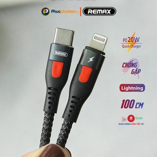Cáp sạc type c to lightning Remax 188i hỗ trợ sạc nhanh 20w chuẩn PD 3.0 sạc đầy 50% pin chỉ 30 phút - Phúc Phụ Kiện